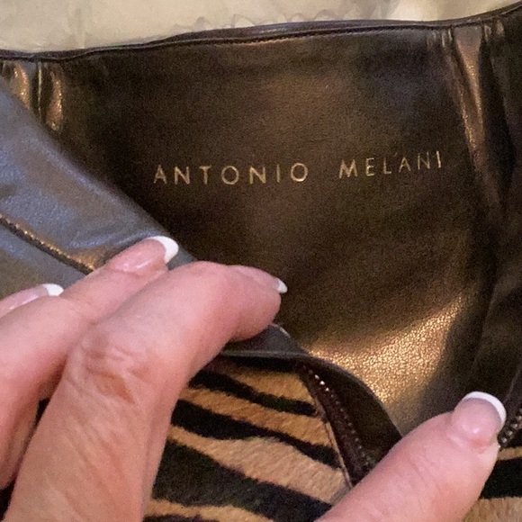 Antonio Melani Tiger Striped Horsehair Ankle Boots w/ Pointed Toes - Picture 10 of 11